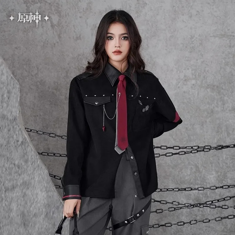 Anime Cosplay Dress To Impress - เสื้อยืดลำลองลายธีม Wriothesley จากเกม Genshin Impact ของแท้