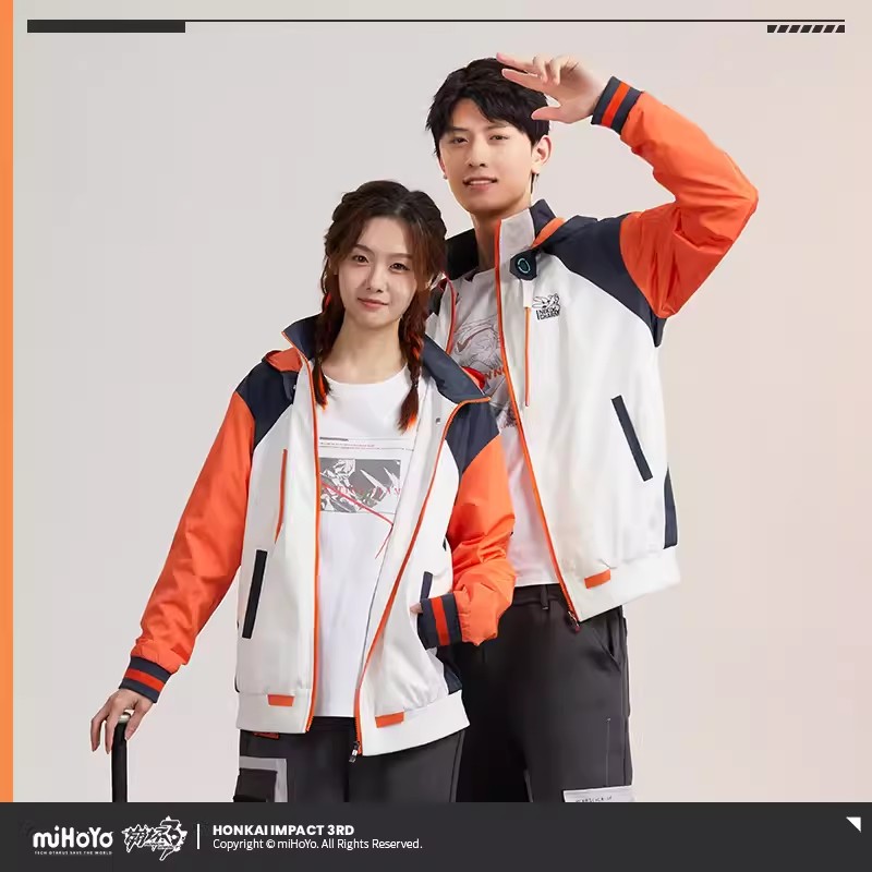 Anime Cosplay Couple - เสื้อโค้ท miHoYo Game Kiana จาก Honkai