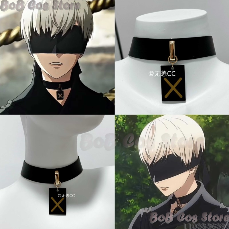 Anime Cosplay Black Girl - ชุดคอสเพลย์เกม 9S Choker สร้อยคอสีดำ อุปกรณ์เสริมหลากหลายความยาว สำหรับผู้หญิง