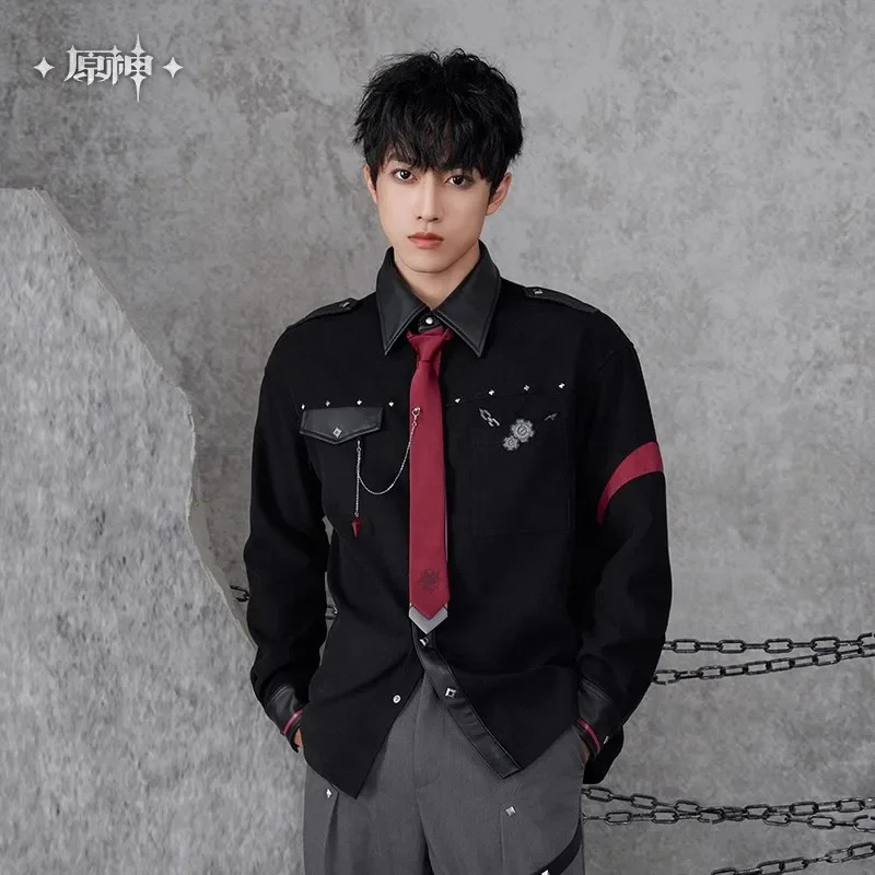 Anime Cosplay Dress To Impress - เสื้อยืดลำลองลายธีม Wriothesley จากเกม Genshin Impact ของแท้