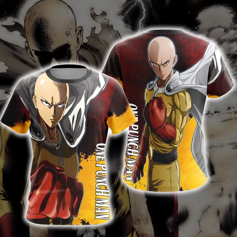 Anime Cosplay One Punch Man - เสื้อยืดอนิเมะญี่ปุ่นลายวันพันช์แมน ไซตามะ ปี 2026 แบบใหม่ พิมพ์ลาย