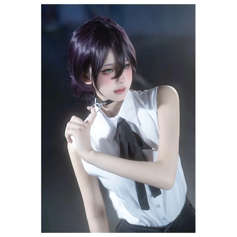 Chainsaw Man Cosplay - อะนิเมะเรเซ่คอสเพลย์ชีนซอว์แมนคอสเพลย์เครื่องแต่งกายเรเซ่ชุดวิกผมสีม่วงชีนซอว์แมนฮาโลวีนปาร์ตี้คาร์นิวัลเรเซ่คอสผู้หญิงสาวๆ