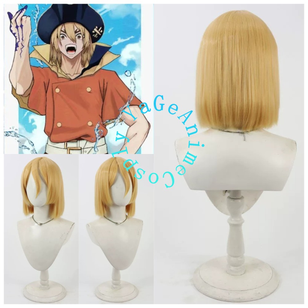 Anime Cosplay Photoshoot - วิกผมคอสเพลย์ Dr. Stone Ryusui Nanami ทรงผมธรรมชาติ
