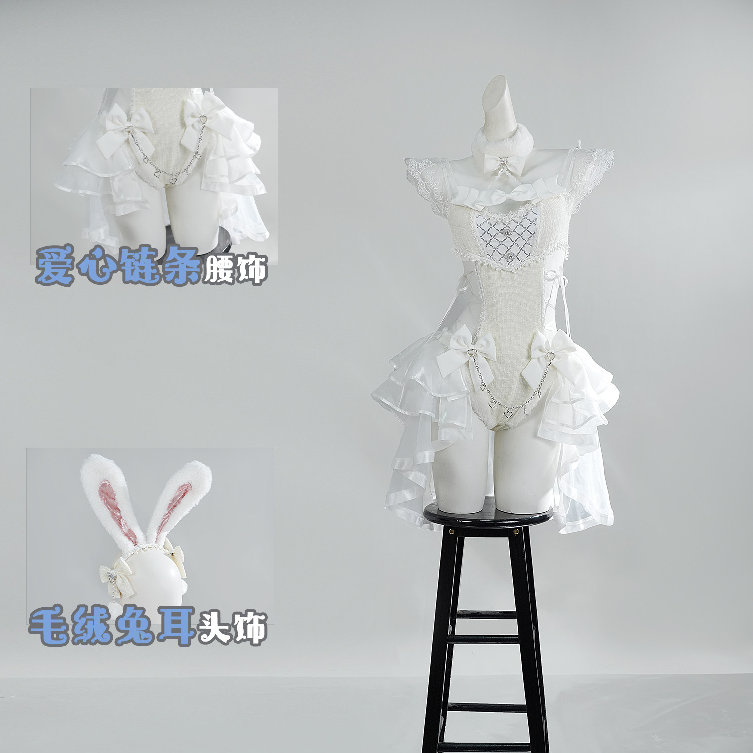 Anime Cosplay Japanese Girl - มาลิมูน ออริจินัล ทวีด ทูล บันนี่คอสเพลย์เครื่องแต่งกายน่ารักสไตล์ญี่ปุ่นสาวกระต่ายชุดเต็มผู้หญิงเซ็กซี่ชุดเดรสหรูหราเอชคอส