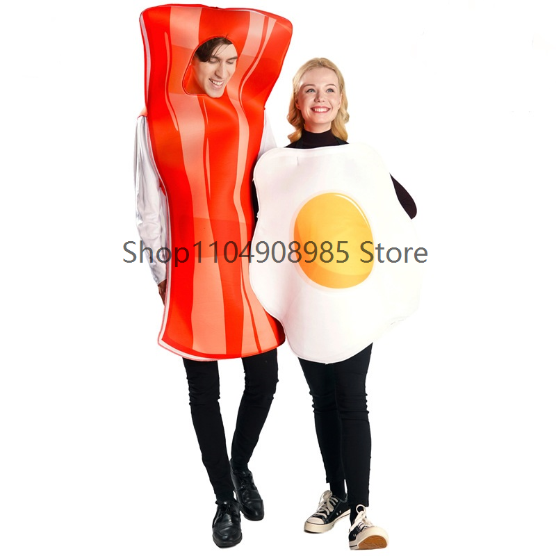 Anime Cosplay Couple - ตลกชุดคอสเพลย์คู่ไข่เบคอนฮาโลวีน Carnival Dress Up Party อาหารชุดคนรัก