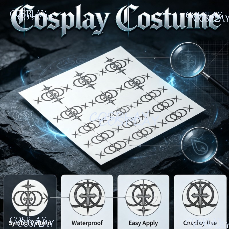 สติ๊กเกอร์แทททูคอชั่วคราวลายคา - Anime Cosplay Photoshoot บทวิจารณ์และราคา