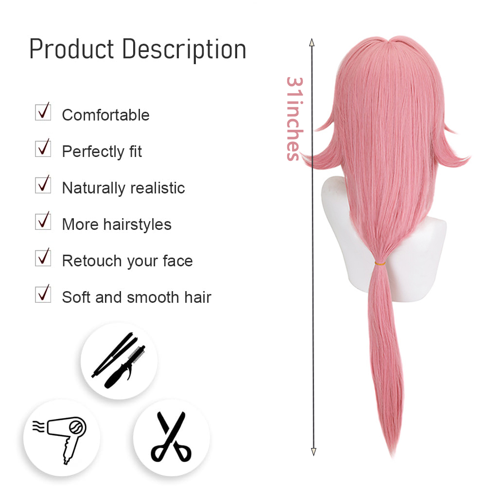 วิกผมคอสเพลย์ยาเอะ มิโกะ สีชมพ - Anime Cosplay Photoshoot บทวิจารณ์และราคา