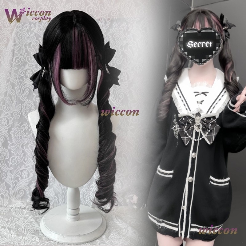 การ์ตูน ‌ วิกผมสีดำพร้อมวิกผมค - Cosplay Anime Pink Hair บทวิจารณ์และราคา